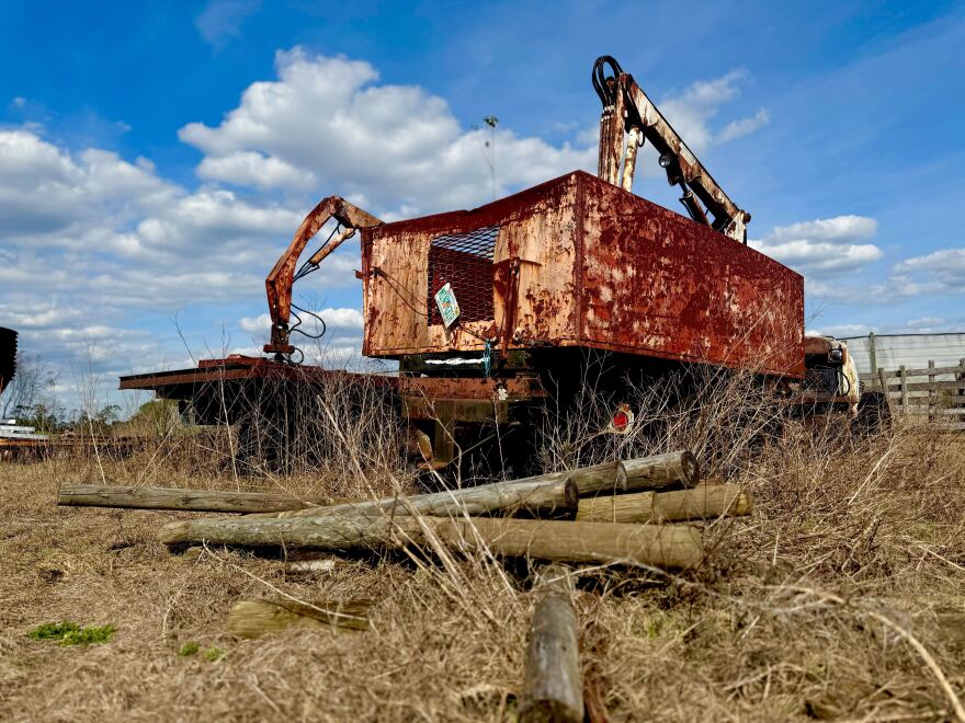 Loading truck on Vo-La Salle Farms in Deleon Springs, Florida. Once used to haul oranges and grapefruits, it hasn't been operated since 2021.