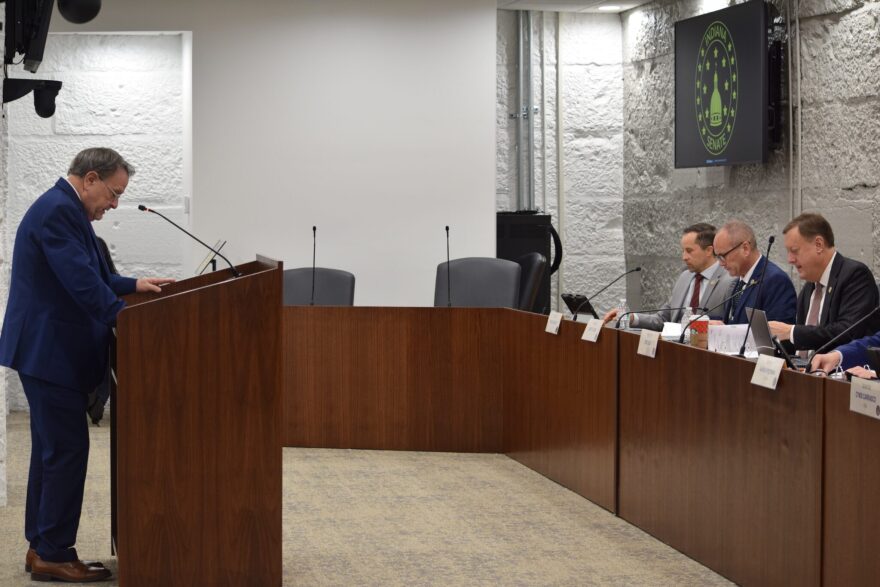 Sen. Mike Young, R-Indianapolis, discusses his Senate Bill 11, which would allow Indiana to use a firing squad to carry out executions, during a committee meeting on Tuesday, Jan. 6, 2026.