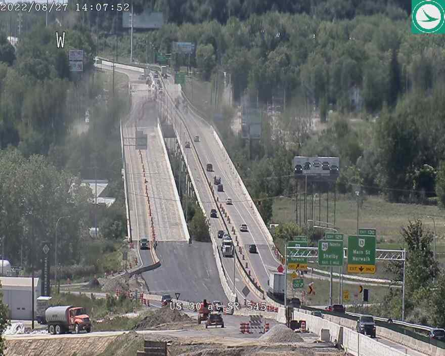  A construction zone on U.S.30 near Mansfield, Ohio.