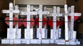 Following the 2016 Pulse nightclub shooting in Orlando, 49 crosses honoring the victims were moved to the Orange County Regional History Center. Sparked by the shooting, Florida Gov. Rick Scott will request almost $6 million for more counterterrorism agents in the state. (AP file photo)