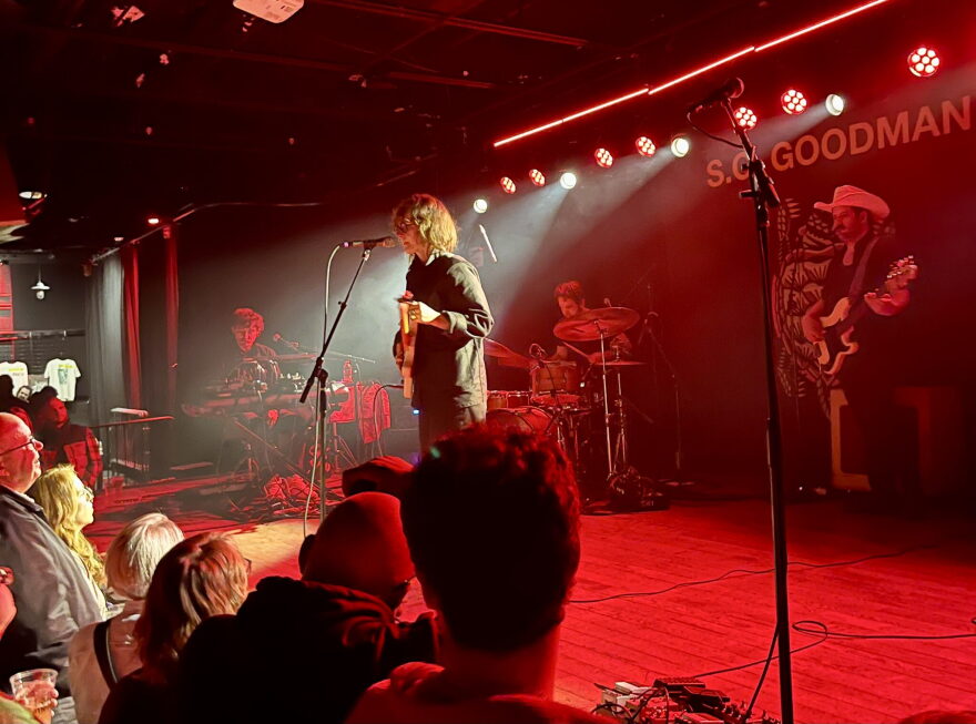 S.G. Goodman, a West Kentucky artist, plays at a concert in 2025.