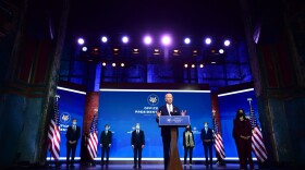 President-elect Joe Biden (C) introduces key foreign policy and national security nominees and appointments at the Queen Theatre on November 24, 2020 in Wilmington, Delaware. (Mark Makela/Getty Images)