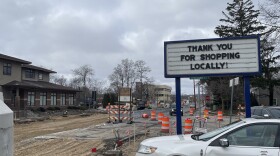 View from the parking lot of Blue Goat Wine & Provisions. (Photo: Tyler Thompson/IPR News)