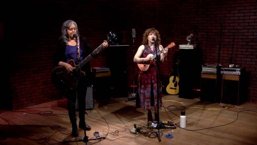 Anna Maria Rosales (left) and Jenna Ivey perform on "KRWG Music Spotlight"