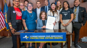  Gov. Kathy Hochul on Sept. 20, 2023, signed bills to expand voting in New York, including the option for mail-in early voting.