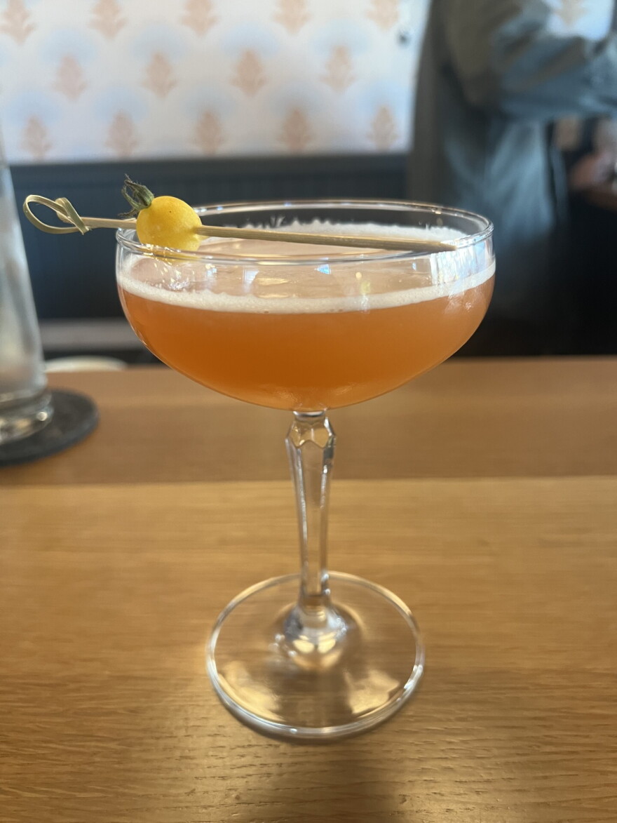 EsterEv's Denial Is a River is made with a non-alcoholic Italian Amaro Lucano, licorice tea, walnut orgeat, lime and grapefruit.