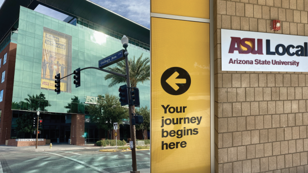 Arizona State University in Tempe (left) and ASU Local in Yuma (right). Whether in person or online, Arizona Western College students will be able to partake in ASU's new three-year education bachelor's degrees.