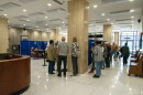 Early voting lines snaked around the lobby at the Rousseau Center on October 21, 2026.