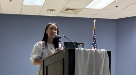 Morgan Mansa of Wake County spoke about the county's $119 million investment in housing affordability at Cape Fear Housing Coalition's annual housing breakfast, May 12, 2026