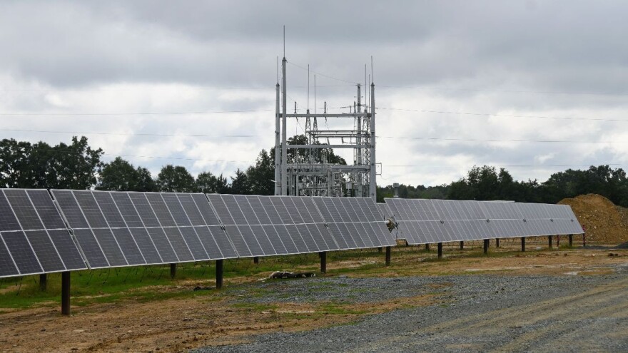 A solar farm in Midland, in Cabarrus County. Supporters of overhauling the electricity market in North Carolina say it could speed adoption of solar energy.