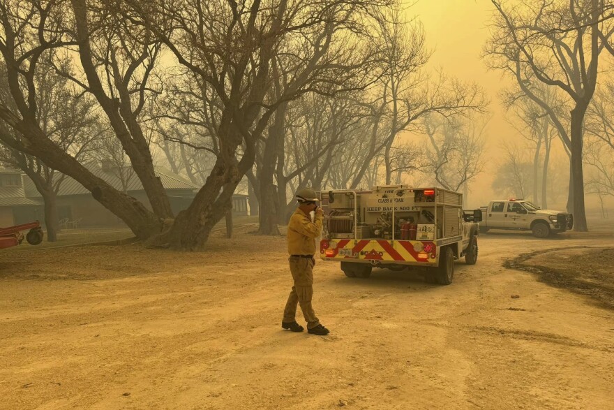 Flower Mound firefighters respond to a fire in the Texas Panhandle, Tuesday, Feb. 27, 2024. Courtesy the Flower Mound Fire Department