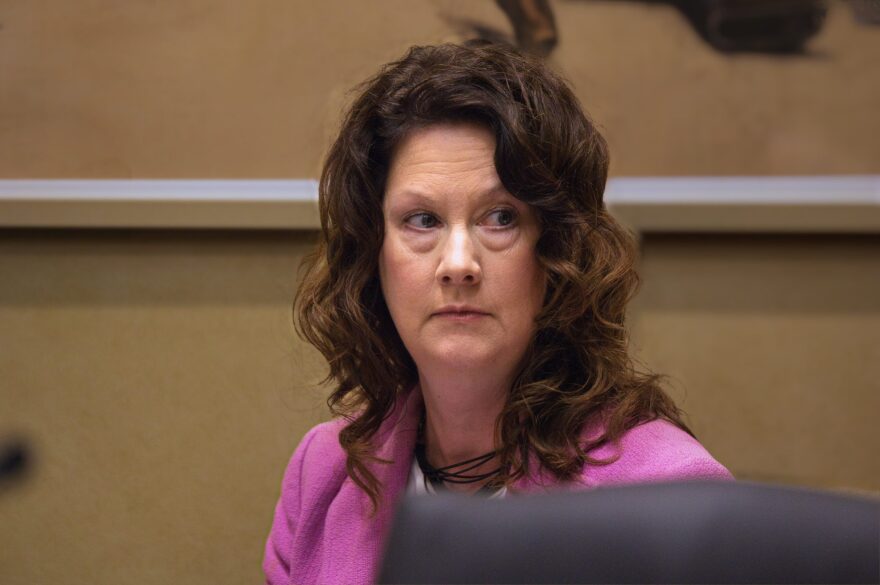 Lee Anne Bruce Boone, Executive Director of the Oklahoma Ethics Commission, attends a meeting of the House Elections and Ethics Committee on Feb. 26, 2024.