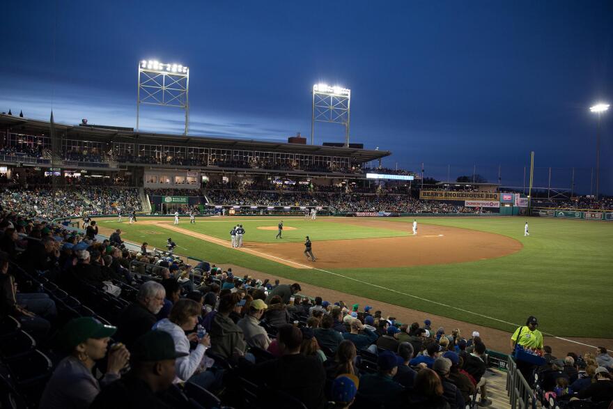 Dunkin' Donuts Park on opening day, April 13, 2017.