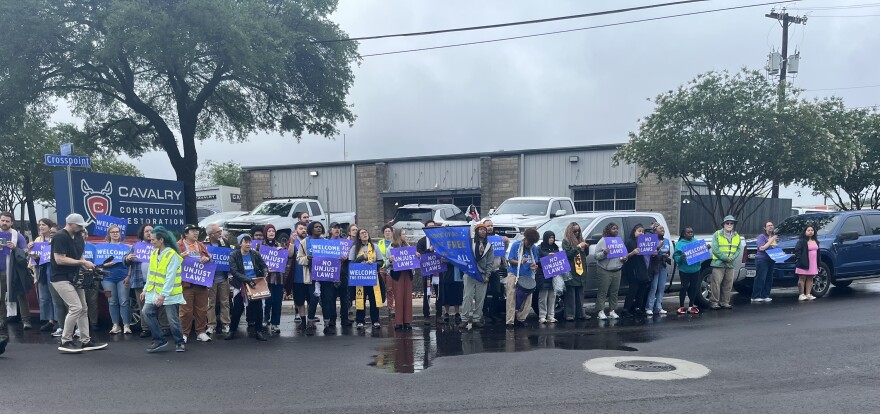 A wide shot of attendees at the prayerful vigil to end mass deportations