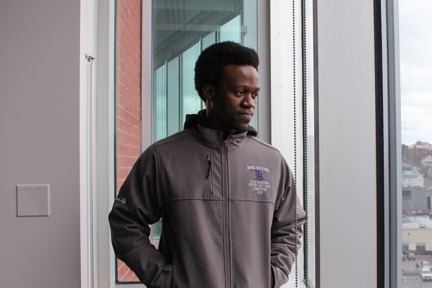 High School Junior Allan Monga of Portland, Maine, is suing the National Endowment for the Arts to be allowed to compete in the Poetry Out Loud national finals.