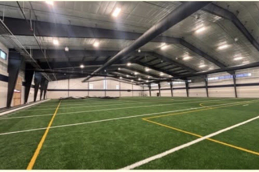 A turf field inside the Crawford County Wellness Center in Denison is shown in a February 2026 image from the Crawdord County YMCA Facebook page.