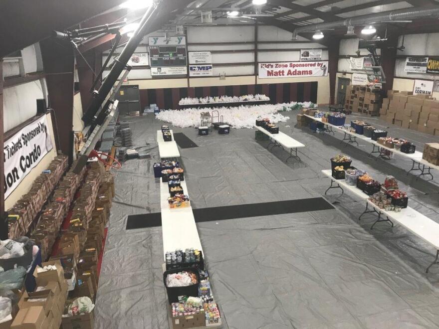 The YMCA of Centre County is assembling bags of food to hand out as a part of its Anti-Hunger Program. They're putting together the bags at the Moshannon Valley YMCA gym and distributing them at 14 drive-through locations around the county. 