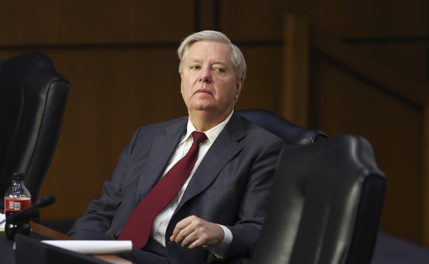 U.S. Sen. Lindsey Graham, R-S.C., during a Senate Judiciary Committee meeting in Washington, D.C., September 13, 2022. The U.S. Supreme Court has ordered Graham to testify in front of a grand jury in Georgia about his role in former-President Trump's attempts to overturn the 2020 presidential election. (Photo by Kevin Dietsch/Getty Images)