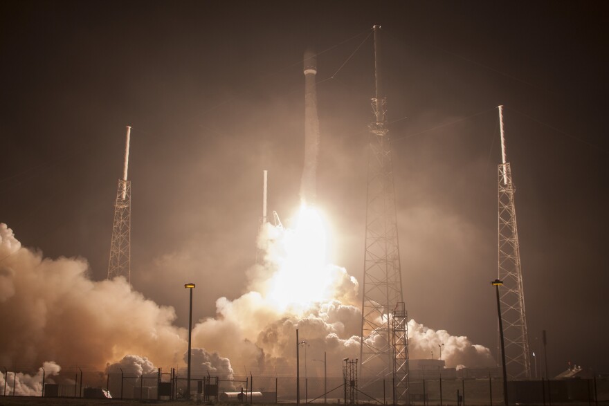 The launch of the Falcon 1 ABS/Eutelsat on March 4.