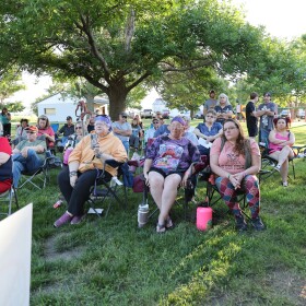 Community members gathered at the Salix Community Park (Alejandra Perez, Siouxland Public Media News)