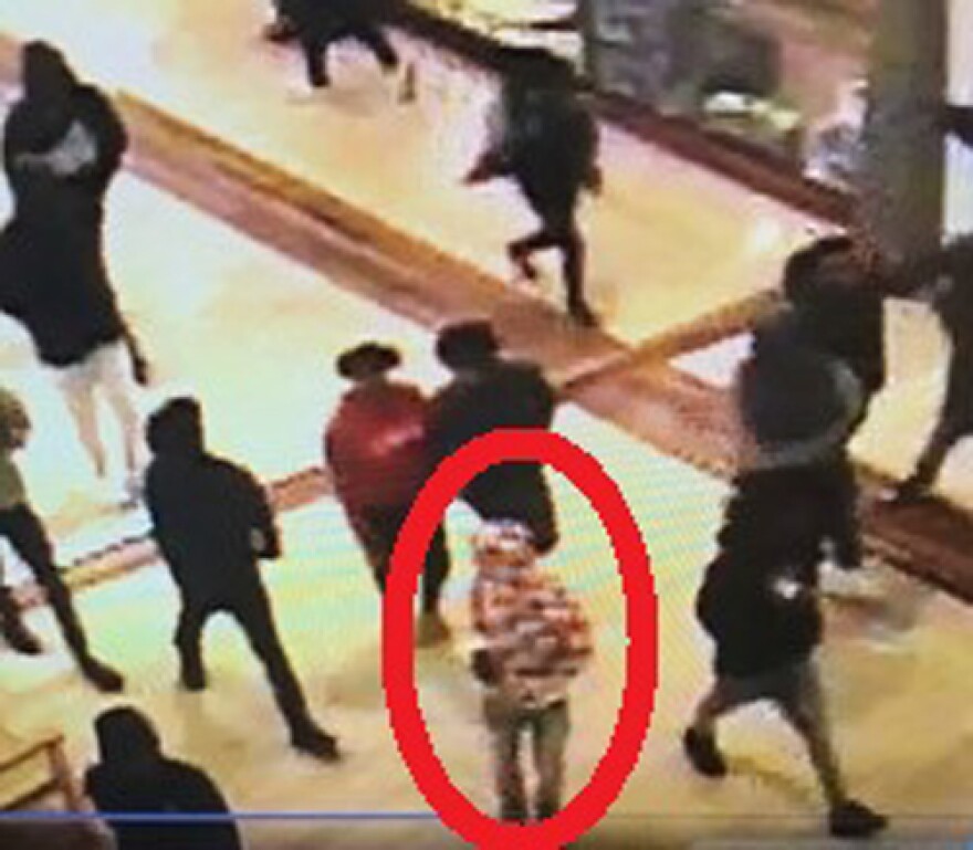 This is one of two images the Concord Police Department released of a man they call a suspect in the shooting. It's taken from the mall's security video. 