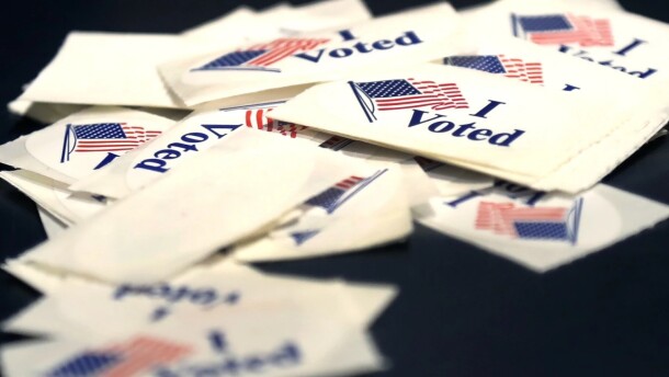 A pile of "I Voted" stickers