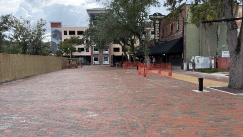 First look at the Streatery following the removal of construction barriers.