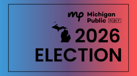 Graphic with blue, purple, and red gradient with text that reads "2026 Election"