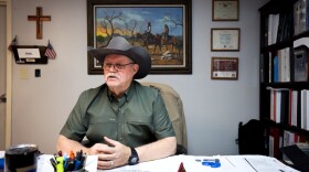 Kinney County Sheriff Brad Coe talks about police chases in his office Wednesday, April 9, 2025, in Brackettville.