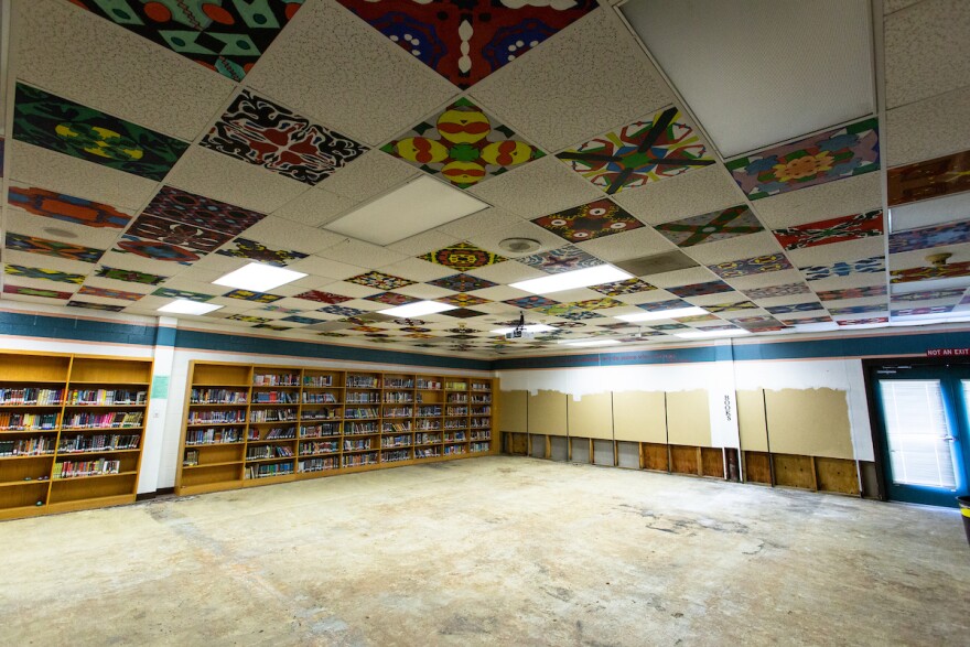 The media center at Trask Middle School in Wilmington, N.C.