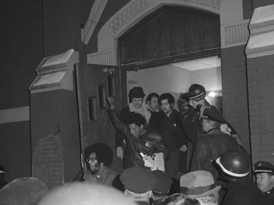 Members of the Young Lords were led by police out of a New York City church after ending a sit-in in 1970.