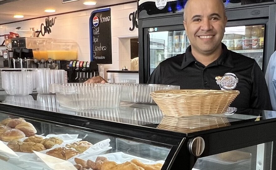 Eber Gomes, one of the owners of Bread Brazil bakery in Fall River, says he is looking forward to the business that the commuter rail may bring.