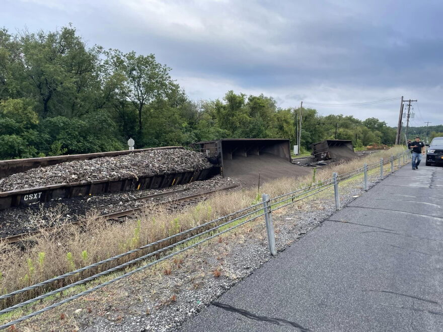 A CSX train derailed in Scotia, NY on Aug. 4, 2023 