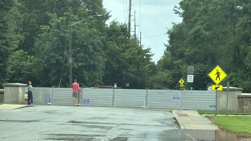 The 52nd street floodgate to Rocky Ripple, Saturday August 15, 10:45 a.m.