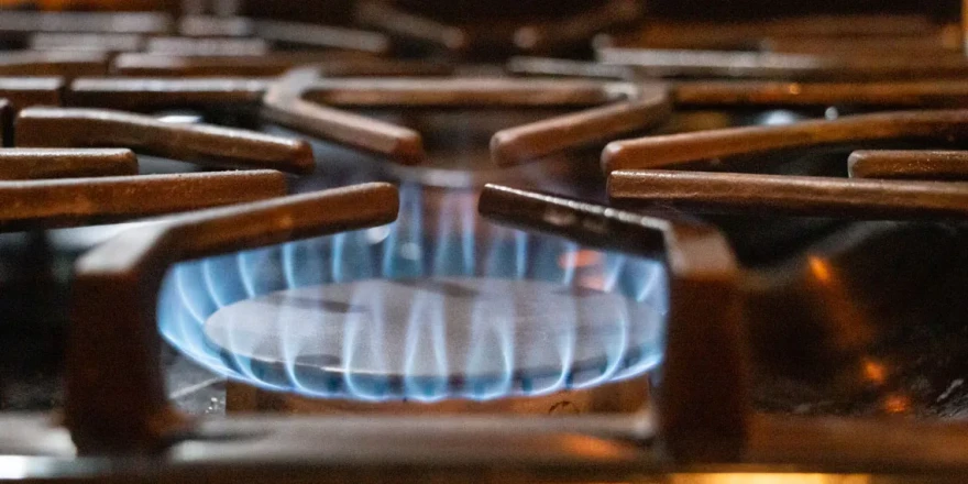 A stovetop burns natural gas.