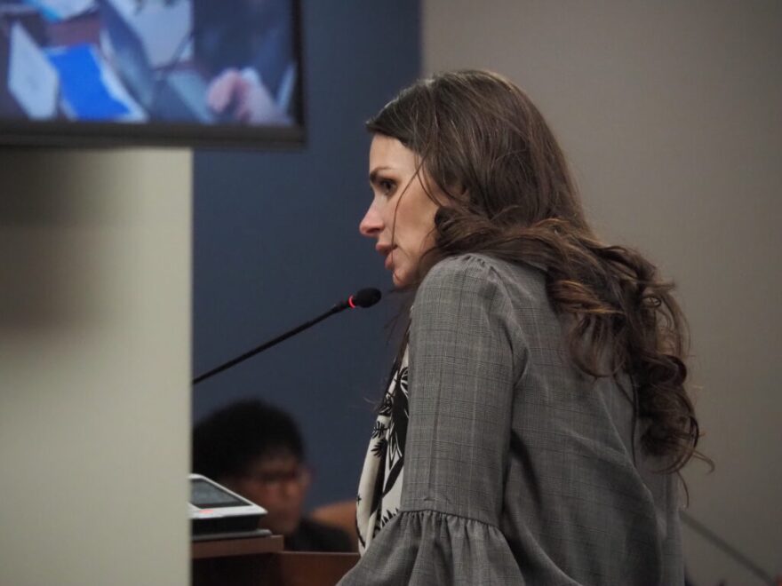 Indiana Department of Natural Resources General Counsel Stephanie Flittner testifies in committee on Tuesday, Jan. 20, 2026.