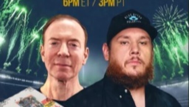 Country music star Luke Combs, right, and collectible cards expert Ken Goldin, left, on Friday at 6 p.m. EST will open a 1985 box of Fleer NBA player cards and auction them off live on eBay. Combs, in town for a concert Saturday at Notre Dame Stadium, will donate the proceeds from the cards' sale to A Rosie Place for Children, a South Bend-based charity that gives respite for caregivers of medically fragile children.