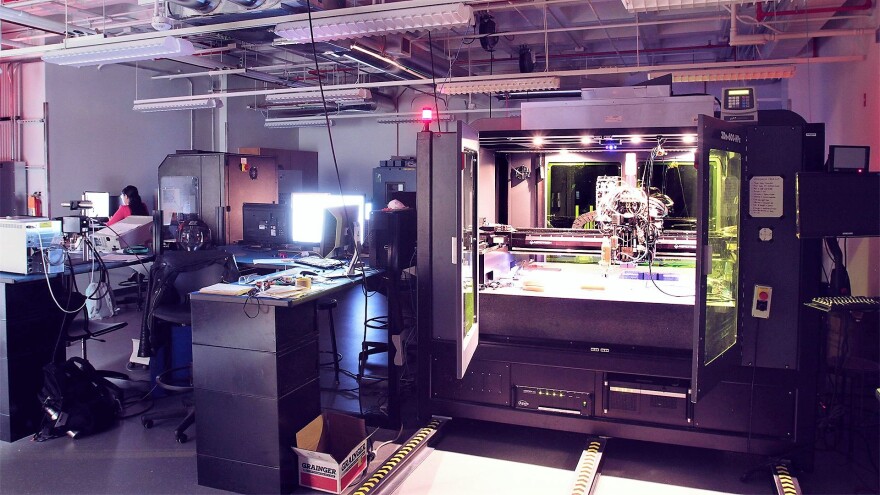 This is a 3-D printer at the America Makes Additive Manufacturing Institute in Youngstown.