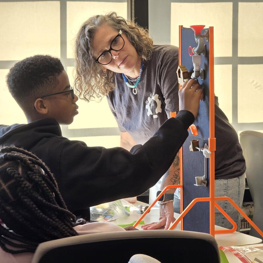 Students engage in an engineering activity at the second annual Summer Tech Day.