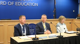 Fayette County Public Schools Acting Superintendent Bill Bradford, Chief of Staff Tracy Bruno and Interim Chief Financial officer Kyna Koch questions from the media after a Board of Education meeting announcing more spending on special audits. The audits come amid the discovery of years of financial mismanagement.