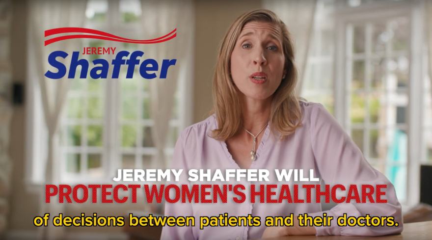 Republican Jeremy Shaffer's ad has drawn attacks from rival Chris Deluzio, who says it falsely leads voters to believe that Shaffer supports abortion rights.