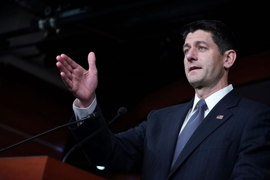 Speaker of the House Paul Ryan (R-Wisc.) answers reporters' questions during his weekly news conference at the U.S. Capitol Oct. 26, 2017 in Washington, D.C. (Chip Somodevilla/Getty Images)