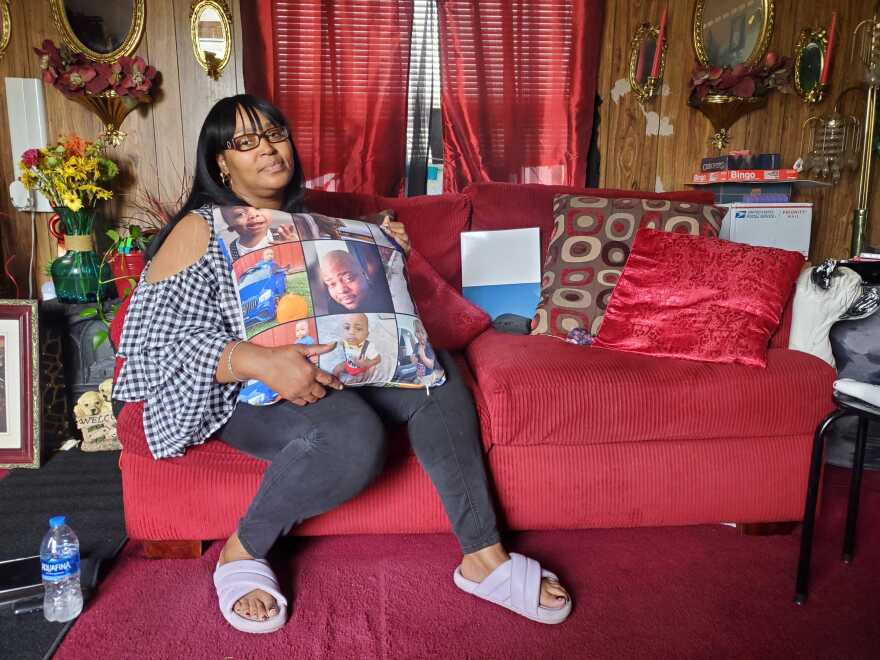 Sharon Gatling in her mobile home in Gates County. 