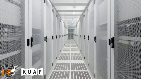 A server room in a data center.