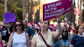 Hundreds of demonstrators from two separate groups converged at the California State Capitol Friday, June 24, 2022 to protest the U.S. Supreme Court decision to overturn Roe v. Wade, the decades-old ruling that legalized abortion.