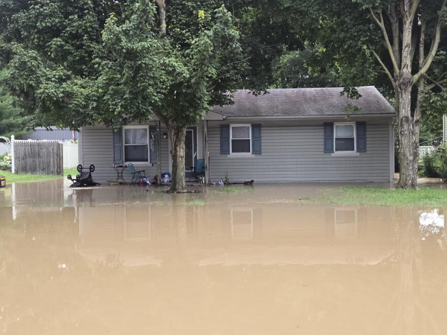 A flooded neighborhood