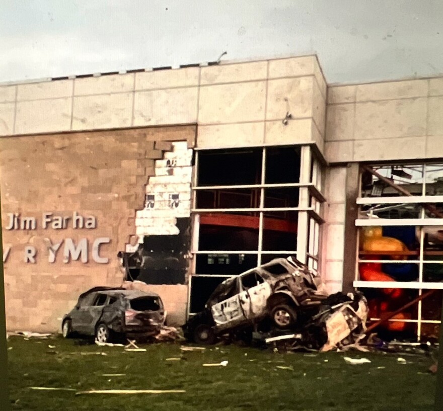 The Andover YMCA was heavily damaged during Friday night's storm. Employees and members took shelter inside the building when the tornado hit. No one was injured.