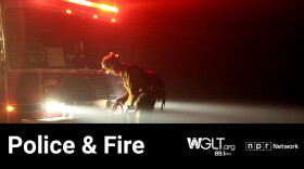  A graphic evoking police, fire and courts imagery.