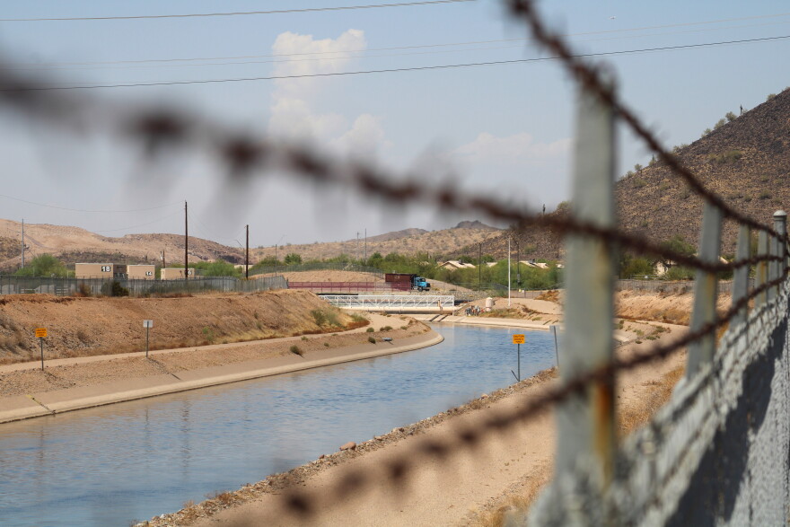 Colorado River water flows through the Central Arizona Project Canal in north Phoenix on August 24, 2026. Arizona will take mandatory cuts of 27% under a new plan to reduce demand for the river's water. City leaders say they can keep taps flowing after decades of planning.