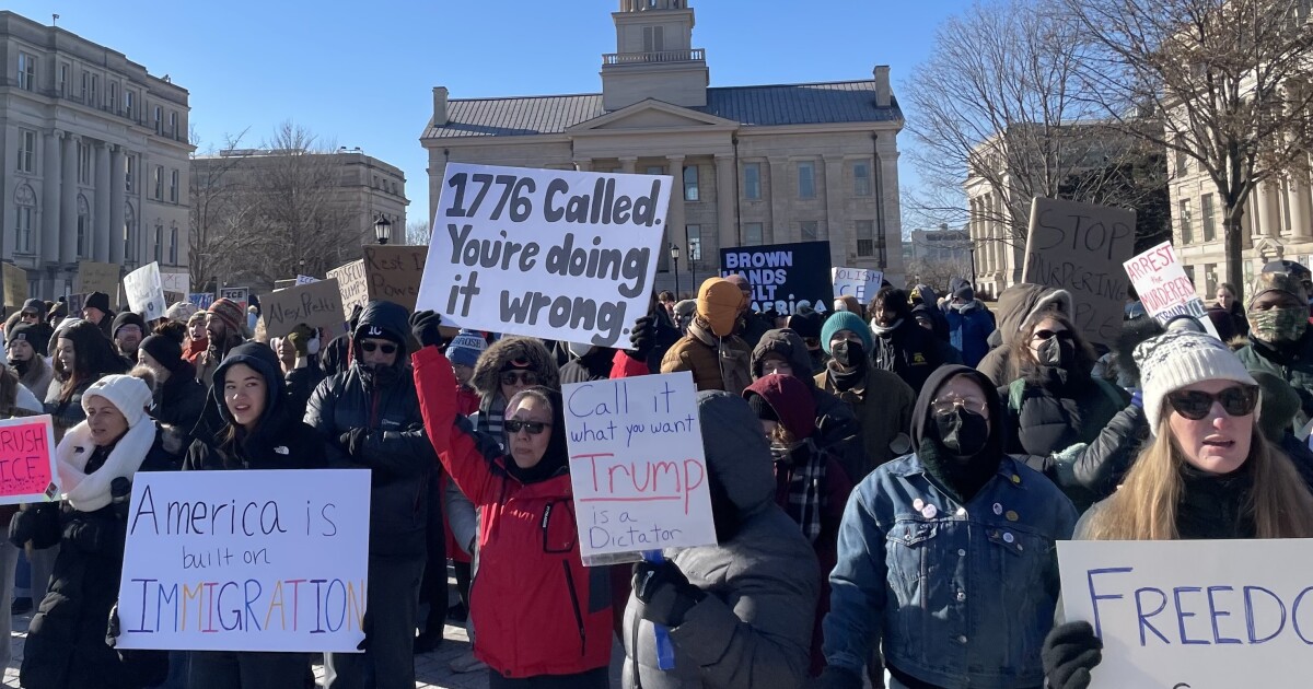 Iowa City protesters 'disgusted, horrified' by federal immigration efforts in Minnesota